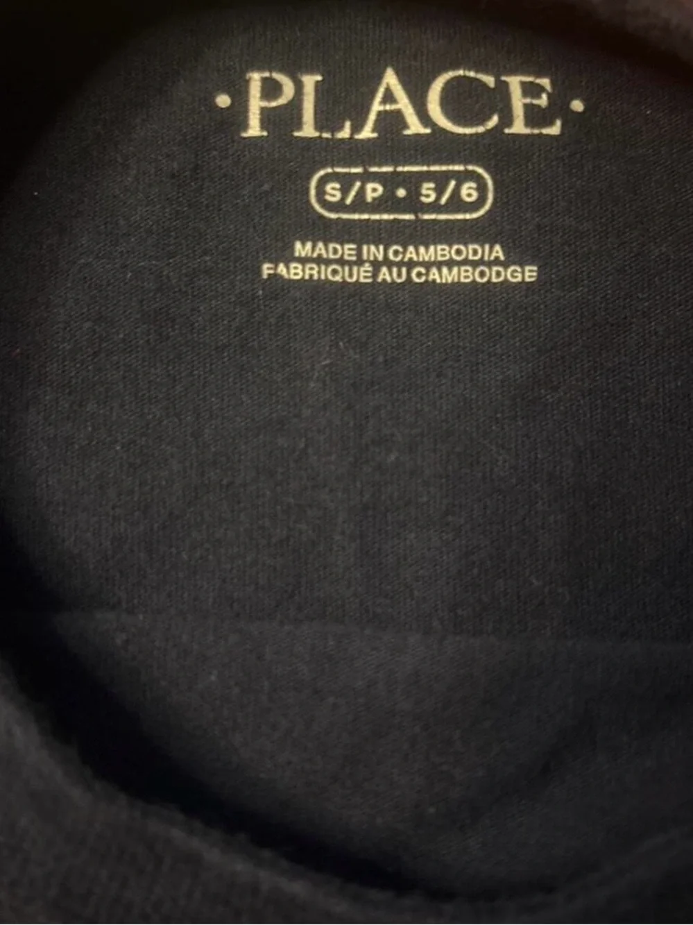 The Children's Place Boys Navy Contrast Pocket T-Shirt Size S 5/6